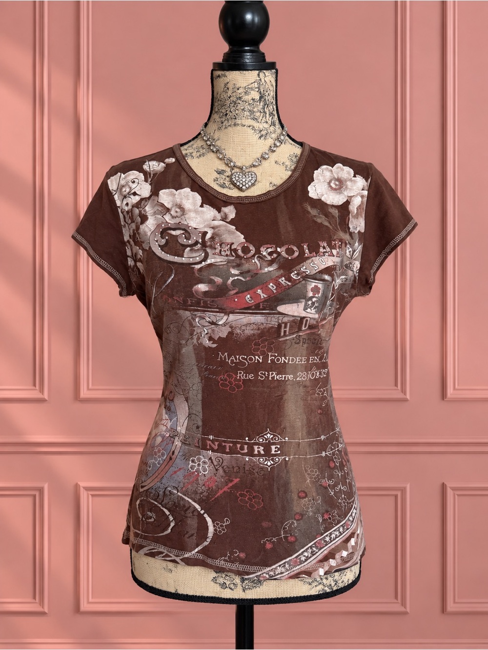 Y2K Blue Canyon Brown Graphic Short-Sleeve Tee